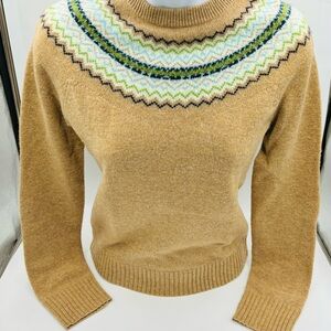 Jcrew wool fairisle sweater w/ elbow patches